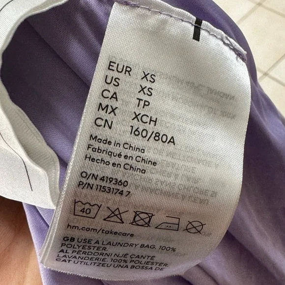 H&M Light Purple Frill Trim Slip Dress in XS - Picture 5 of 5